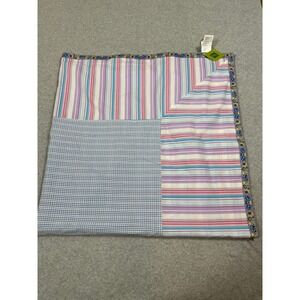 Oilily Patchwork Baby Blanket Striped Floral Embroidered Tea Party Rare Y2K